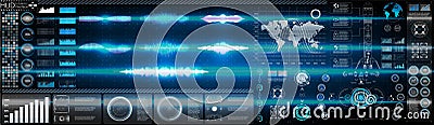 Virtual reality. Futuristic VR head-up display design.HUD, GUI,UI. Callouts titles. Callout bar labels Stock Photo